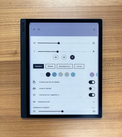 Biblio-Boox-reader-indstillinger-SE